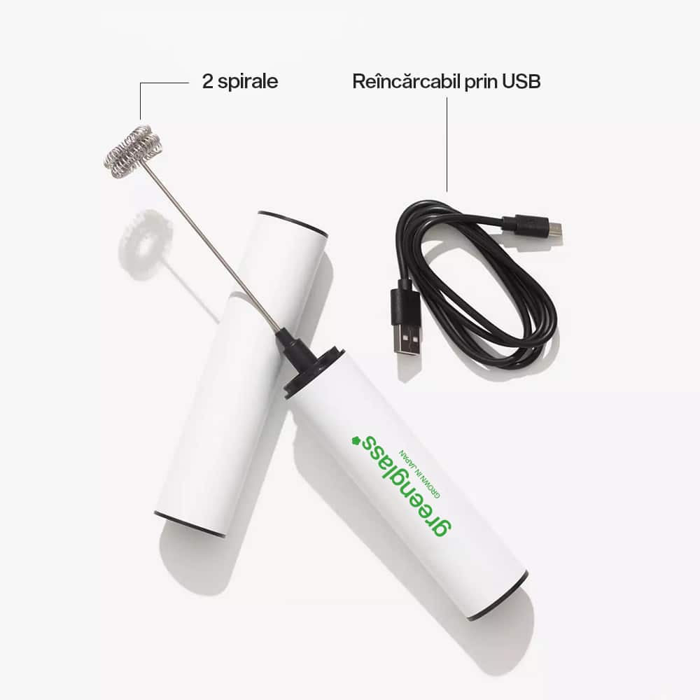mixer spumator electric reincarcabil prin usb romania matcha greenglass