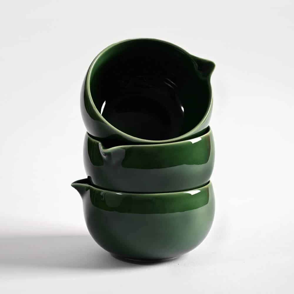 bowl bol verde din ceramica chawan pentru prepararea matcha ceremonial greenglass
